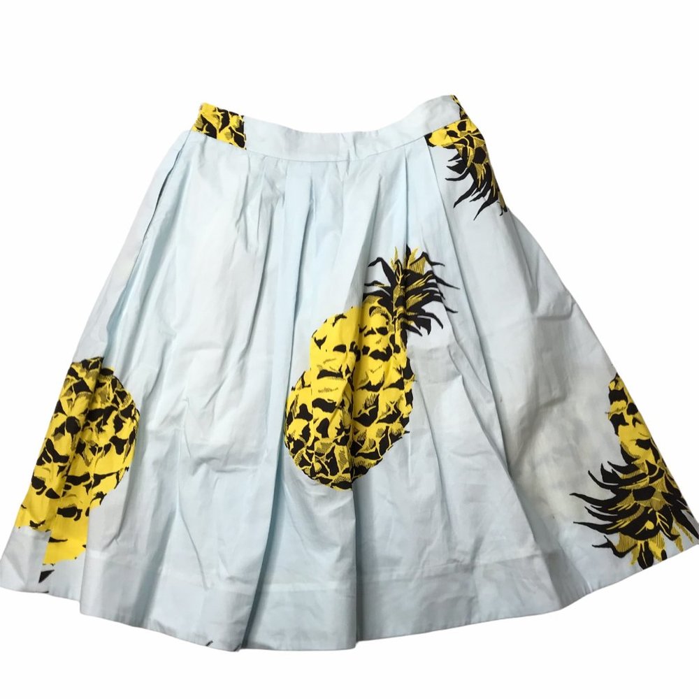 MSGM Skirt Designer Pleated Cotton Light Blue 38 M